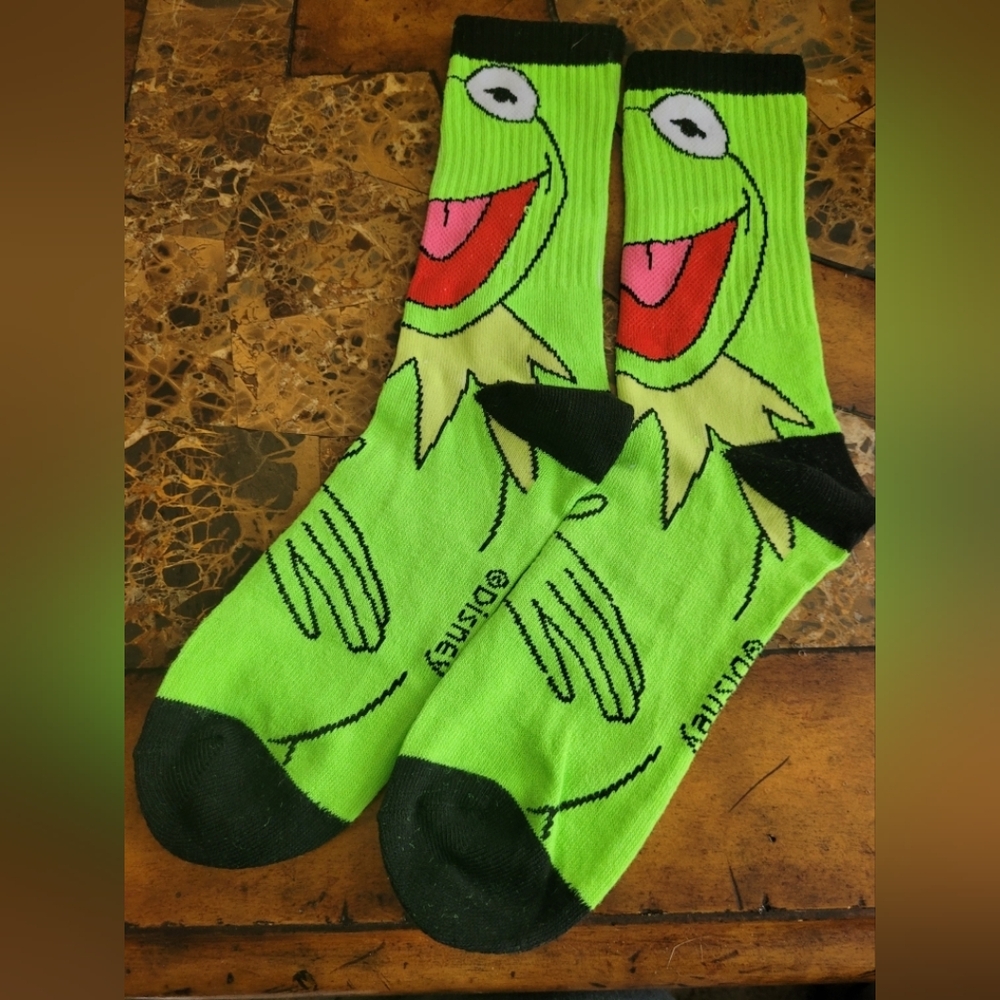 Disney Kermit Green and Black Socks